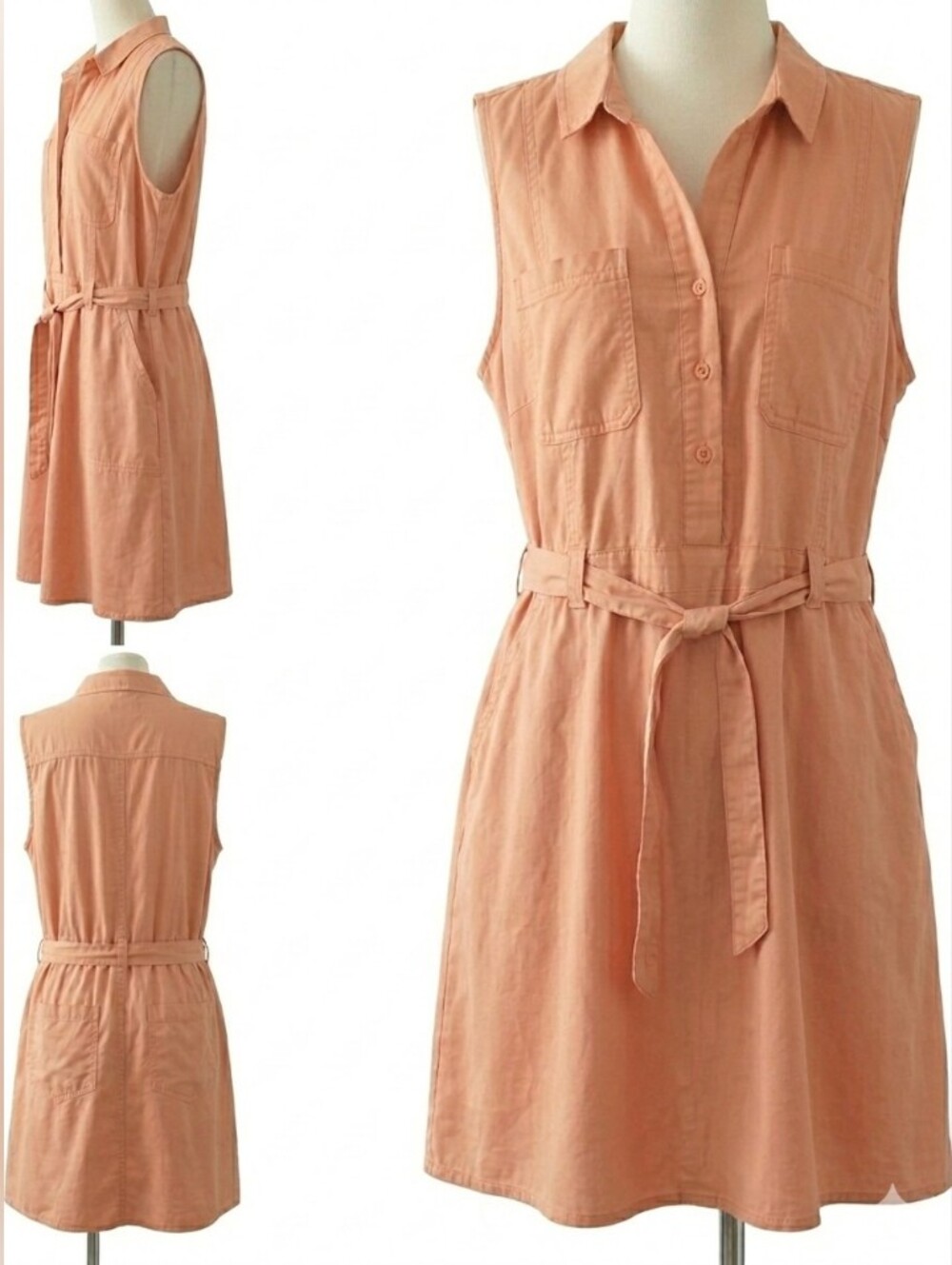 Preppy Shirtdress Casual Brunch Resort Beach Office Pockets New